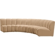 Meridian Furniture Infinity Camel Velvet 4pc. Modular Sectional