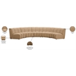 Meridian Furniture Infinity Camel Velvet 5pc. Modular Sectional