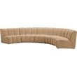 Meridian Furniture Infinity Camel Velvet 5pc. Modular Sectional