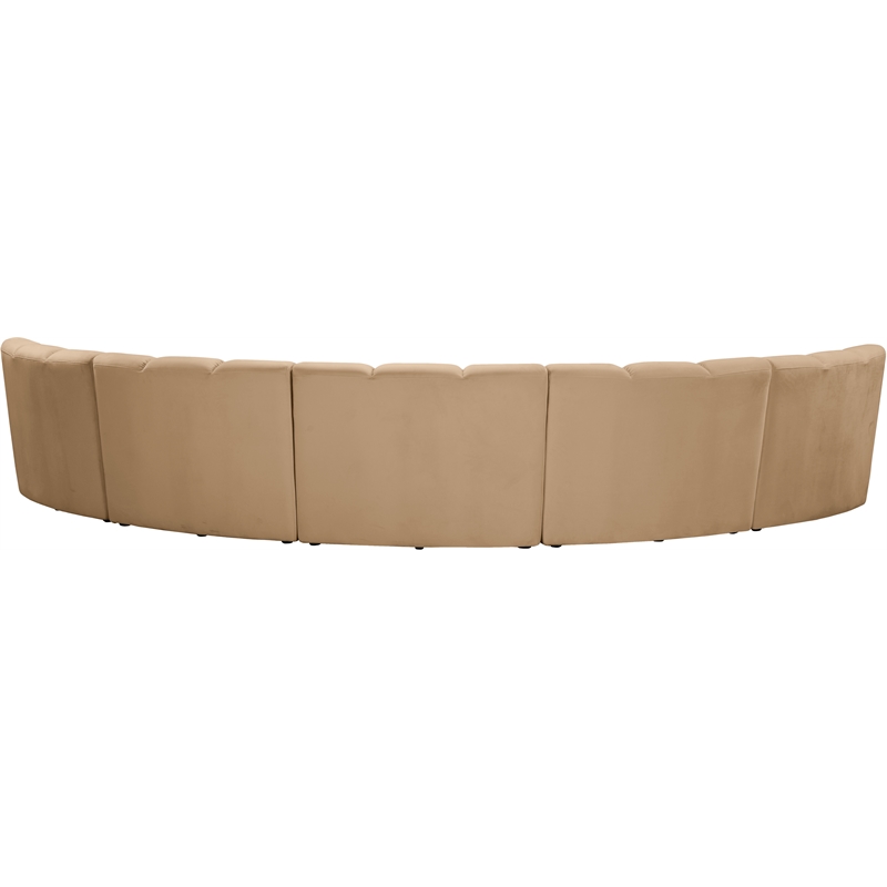 Meridian Furniture Infinity Camel Velvet 5pc. Modular Sectional