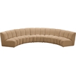Meridian Furniture Infinity Camel Velvet 5pc. Modular Sectional