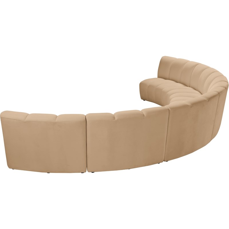 Meridian Furniture Infinity Camel Velvet 6pc. Modular Sectional