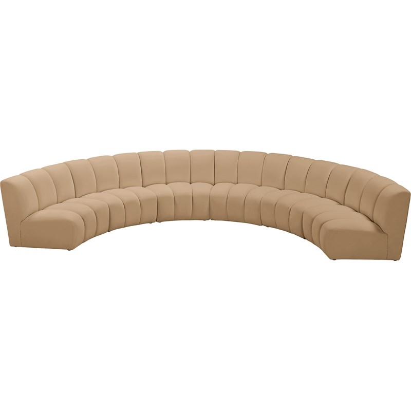 Meridian Furniture Infinity Camel Velvet 6pc. Modular Sectional