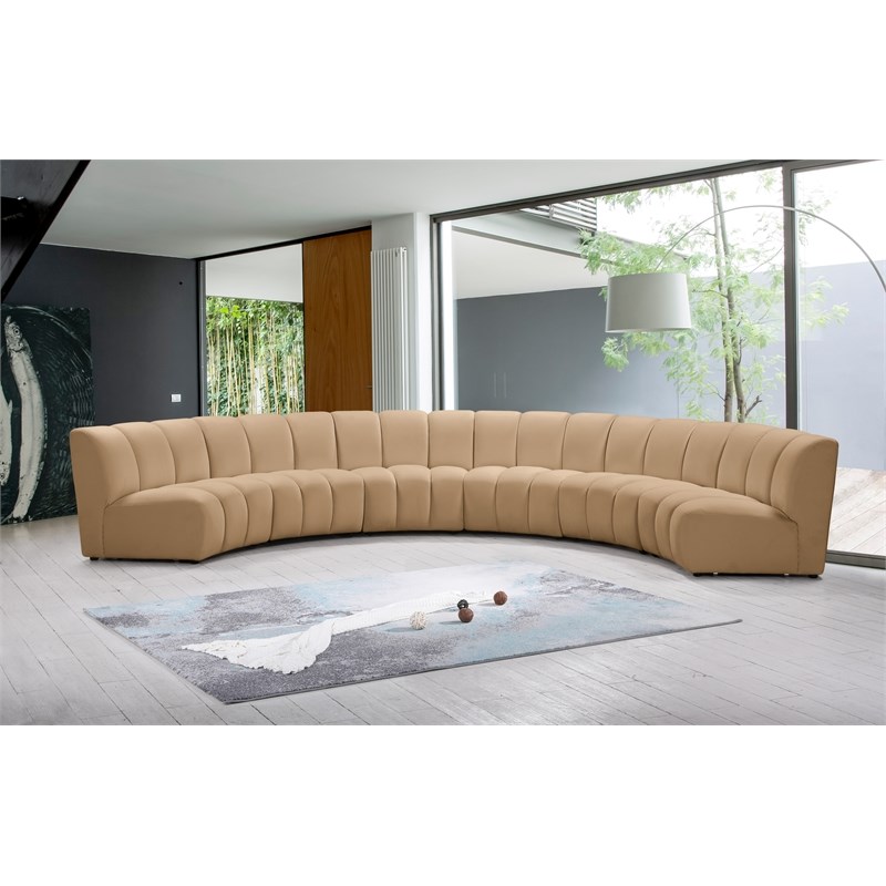 Meridian Furniture Infinity Camel Velvet 6pc. Modular Sectional