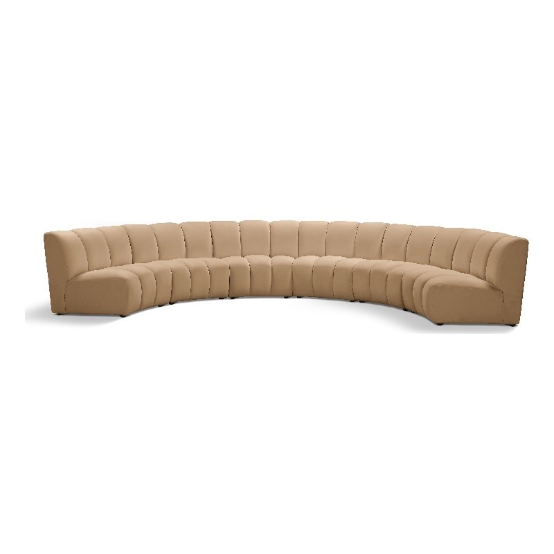 Meridian Furniture Infinity Camel Velvet 6pc. Modular Sectional