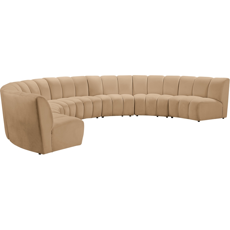 Meridian Furniture Infinity Camel Velvet 7pc. Modular Sectional