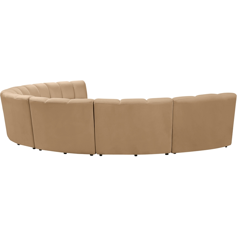 Meridian Furniture Infinity Camel Velvet 7pc. Modular Sectional