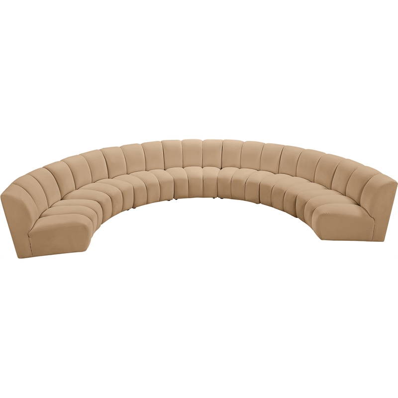 Meridian Furniture Infinity Camel Velvet 7pc. Modular Sectional
