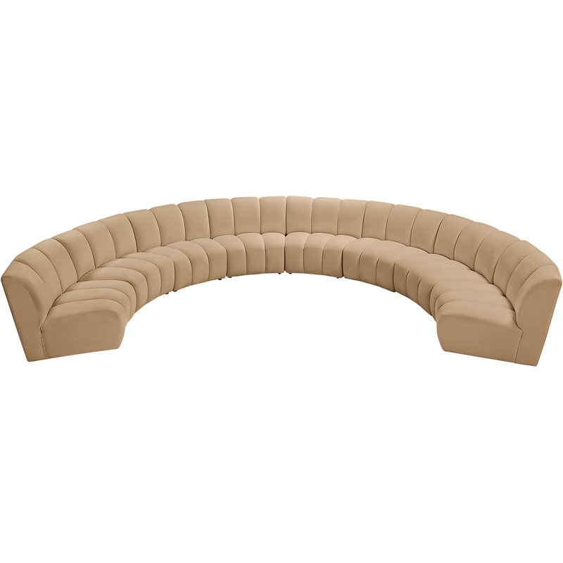 Meridian Furniture Infinity Camel Velvet 8pc. Modular Sectional