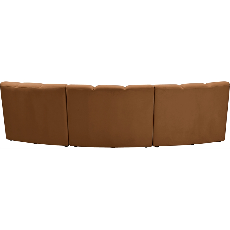 Meridian Furniture Infinity Saddle Velvet 3pc. Modular Sectional