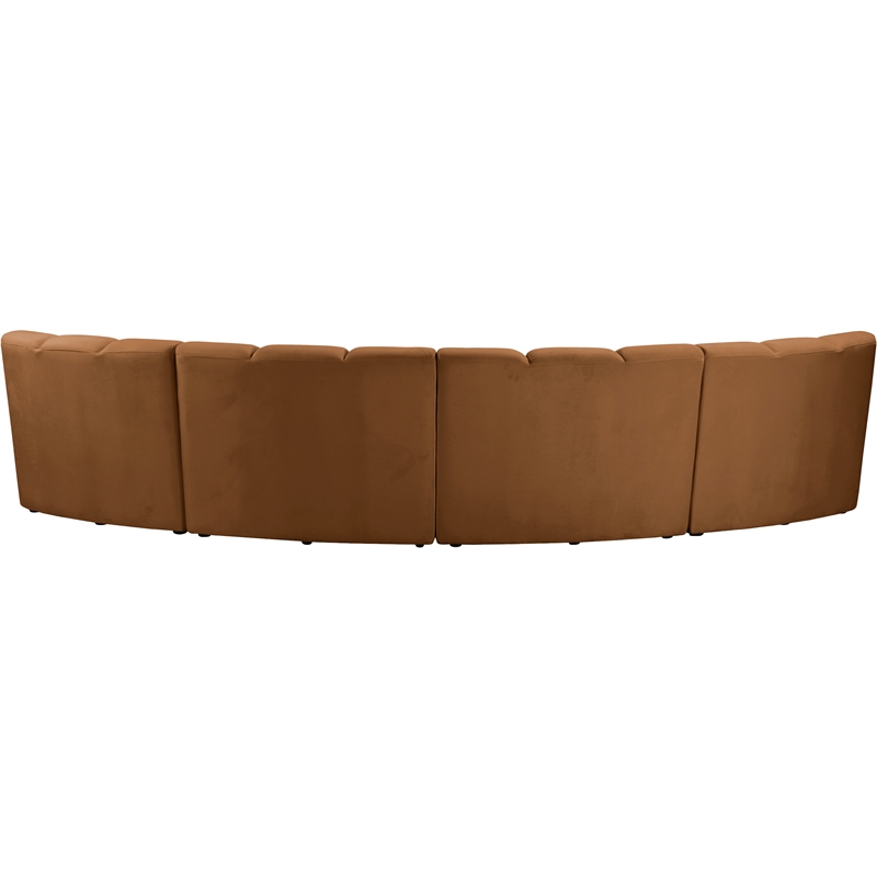Meridian Furniture Infinity Saddle Velvet 4pc. Modular Sectional