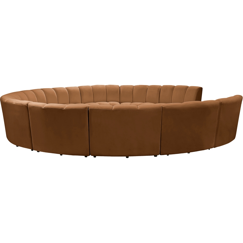 Meridian Furniture Infinity Saddle Velvet 11pc. Modular Sectional