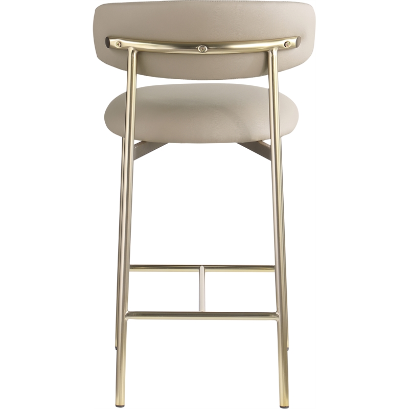 Meridian Furniture Lupita Taupe Vegan Leather Counter Stool (Set of 2)