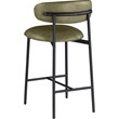 Meridian Furniture Lupita Olive Vegan Leather Counter Stool (Set of 2)