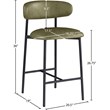 Meridian Furniture Lupita Olive Vegan Leather Counter Stool (Set of 2)