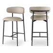 Meridian Furniture Lupita Taupe Vegan Leather Counter Stool (Set of 2)