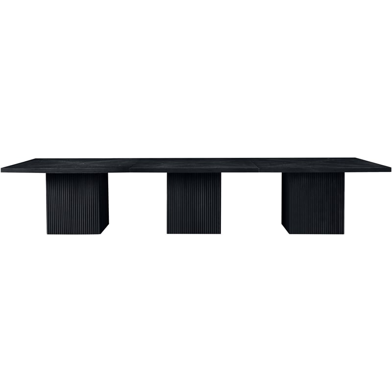 Meridian Furniture Belinda Black Solid Wood and Oak Veneer Modular Dining Table