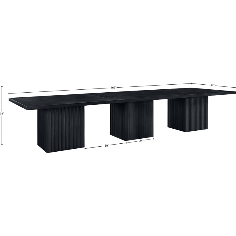 Meridian Furniture Belinda Black Solid Wood and Oak Veneer Modular Dining Table