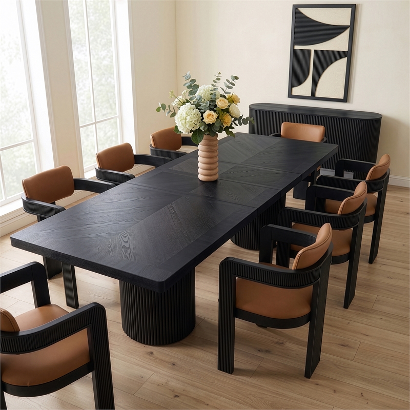 Meridian Furniture Belinda Black Acacia  with Veneer Dining Table