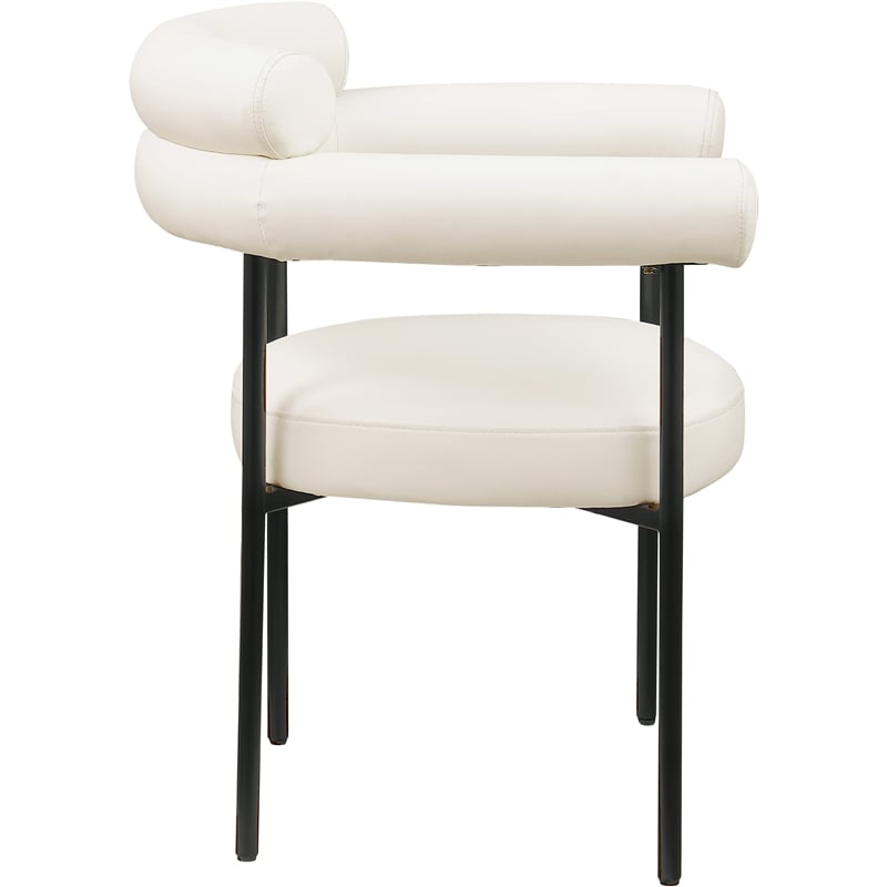 Meridian Furniture Blake Cream Vegan Leather Dining Chair (Set of 2)