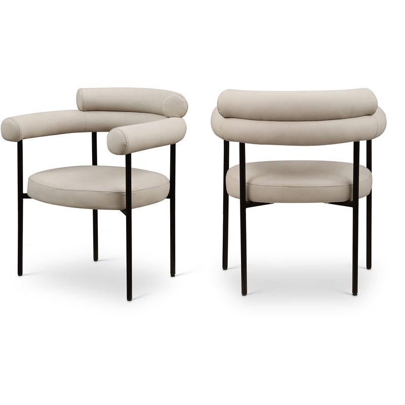 Meridian Furniture Blake Taupe Vegan Leather Dining Chair (Set of 2)