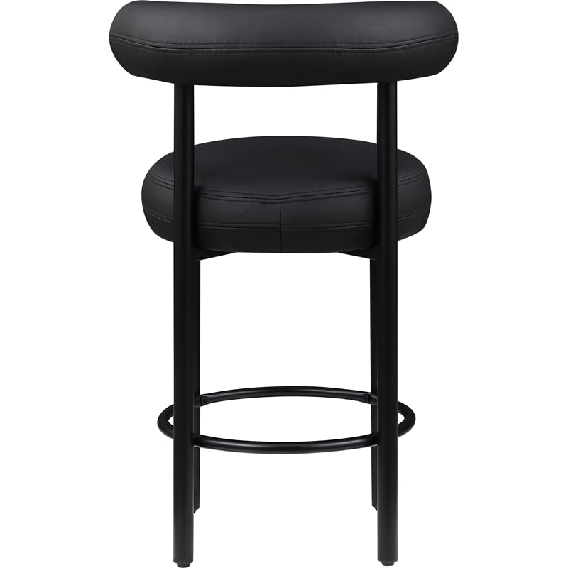 Meridian Furniture Bordeaux Black Vegan Leather Counter Stool (Set of 2)
