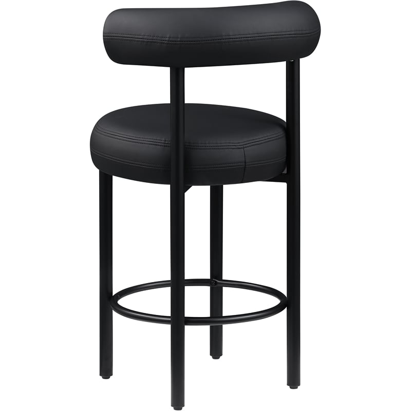 Meridian Furniture Bordeaux Black Vegan Leather Counter Stool (Set of 2)