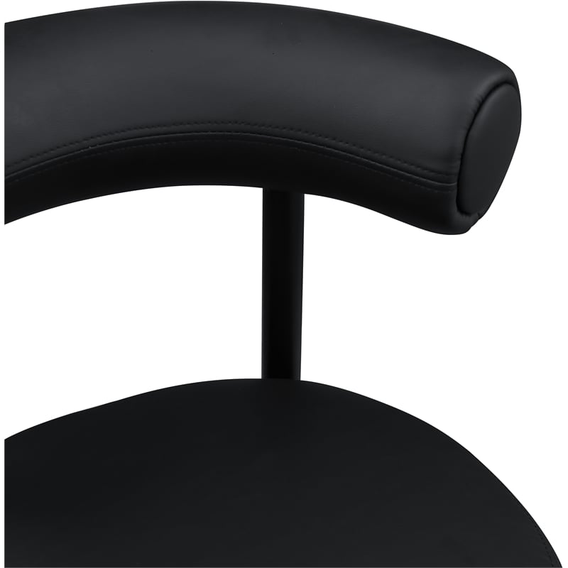 Meridian Furniture Bordeaux Black Vegan Leather Counter Stool (Set of 2)