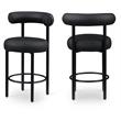 Meridian Furniture Bordeaux Black Vegan Leather Counter Stool (Set of 2)
