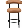 Meridian Furniture Bordeaux Cognac Vegan Leather Counter Stool (Set of 2)