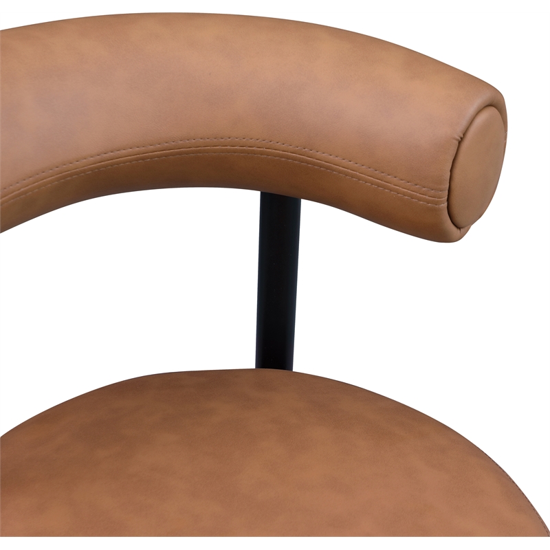 Meridian Furniture Bordeaux Cognac Vegan Leather Counter Stool (Set of 2)
