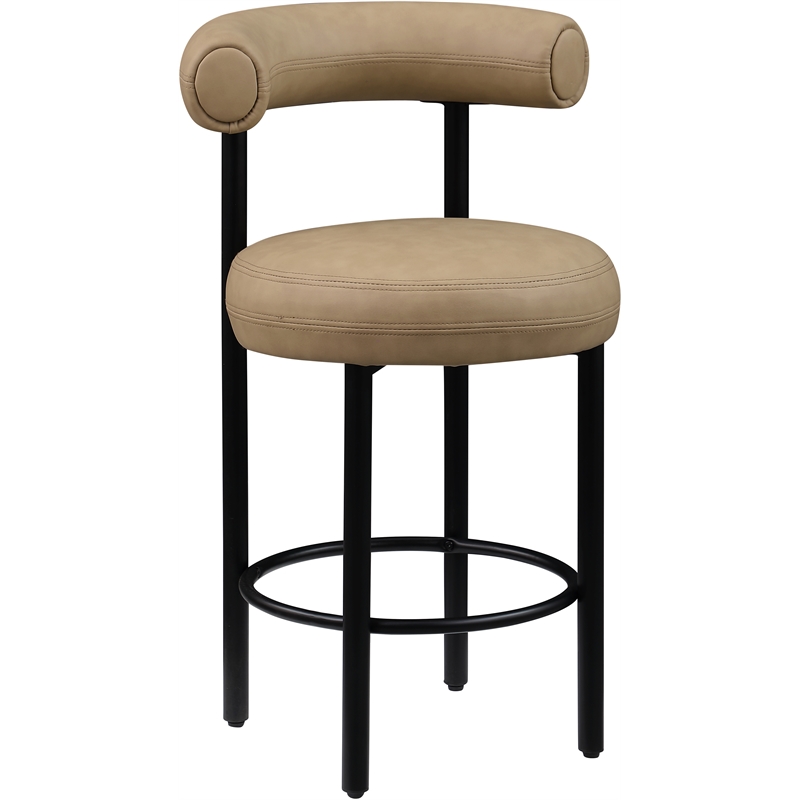 Meridian Furniture Bordeaux Tan Vegan Leather Counter Stool (Set of 2)