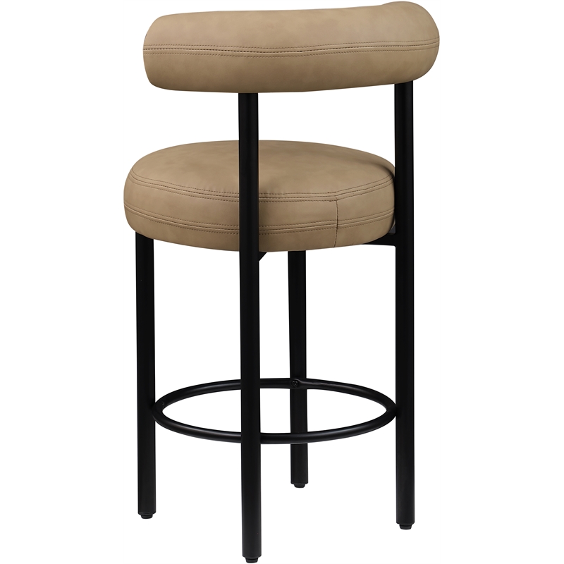 Meridian Furniture Bordeaux Tan Vegan Leather Counter Stool (Set of 2)
