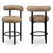 Meridian Furniture Bordeaux Tan Vegan Leather Counter Stool (Set of 2)