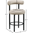 Meridian Furniture Bordeaux Taupe Vegan Leather Counter Stool (Set of 2)