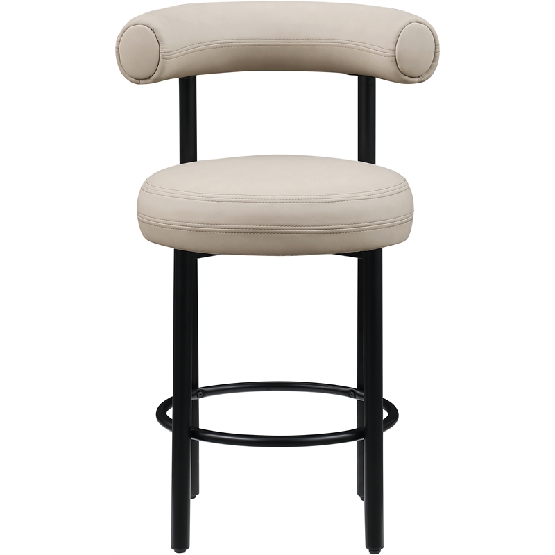 Meridian Furniture Bordeaux Taupe Vegan Leather Counter Stool (Set of 2)