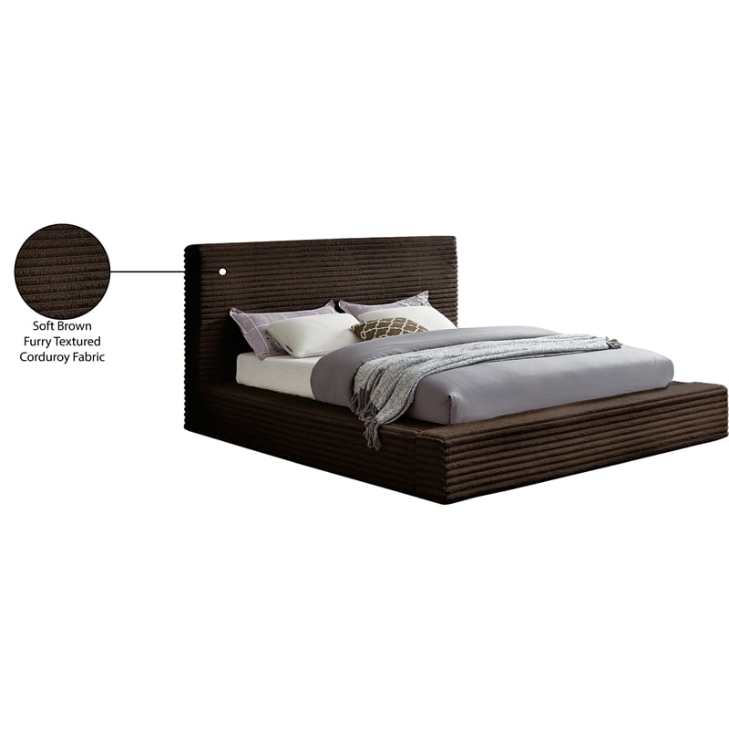 Meridian Furniture Dexter Brown Corduroy Full Bed