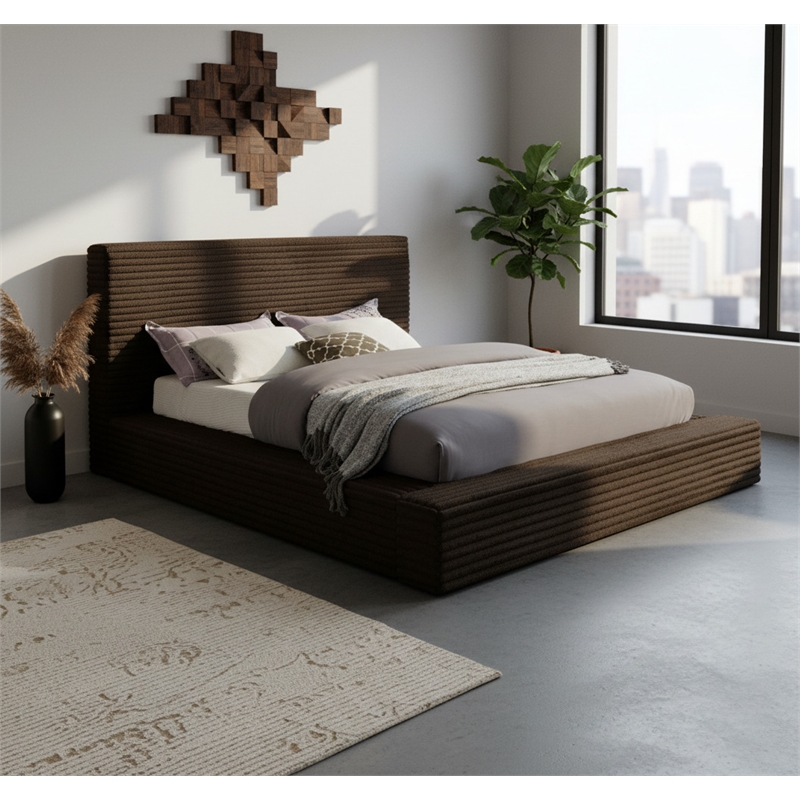 Meridian Furniture Dexter Brown Corduroy Full Bed