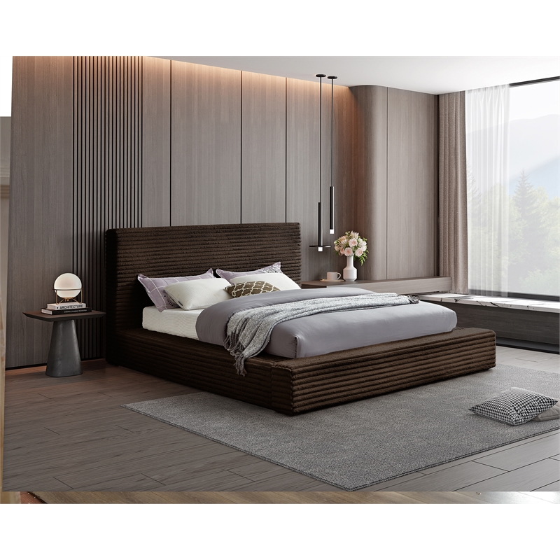 Meridian Furniture Dexter Brown Corduroy King Bed