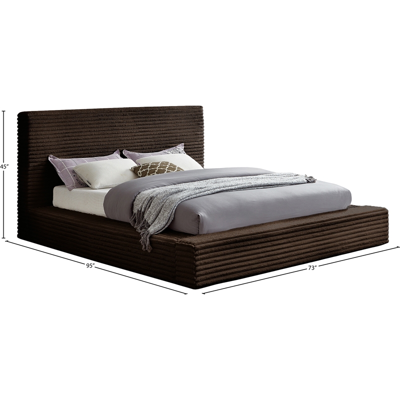 Meridian Furniture Dexter Brown Corduroy Queen Bed