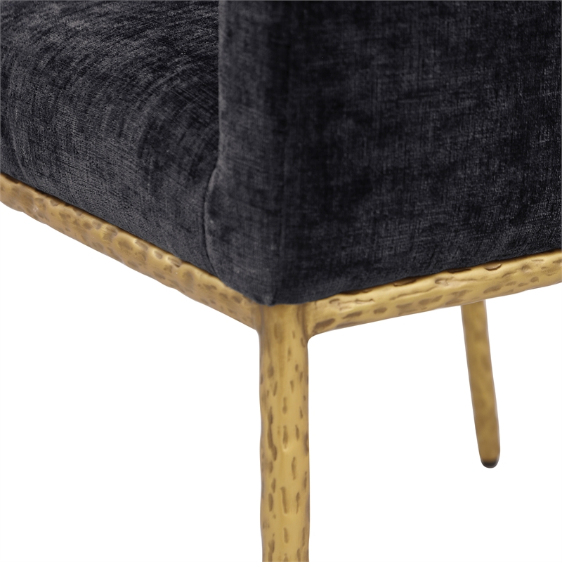 Meridian Furniture Reeves Black Chenille Fabric Dining Chair (Set of 2)