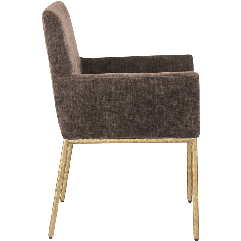 Meridian Furniture Reeves Brown Chenille Fabric Dining Chair (Set of 2)