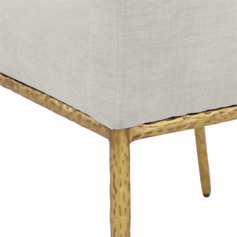 Meridian Furniture Reeves Cream Chenille Fabric Dining Chair (Set of 2)