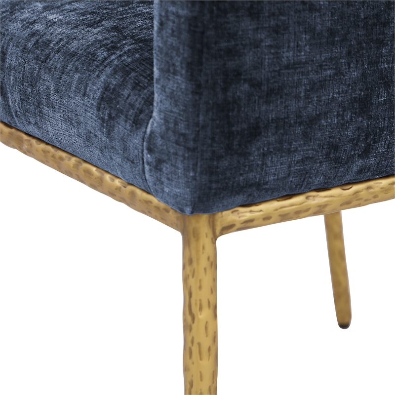 Meridian Furniture Reeves Navy Chenille Fabric Dining Chair (Set of 2)