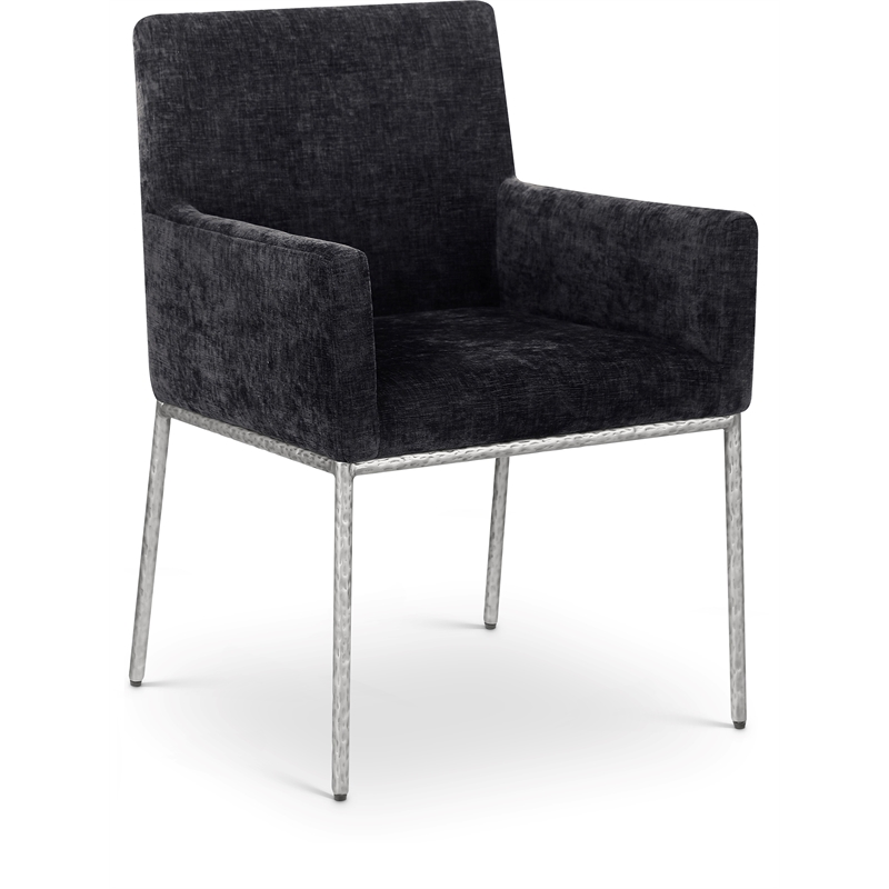 Meridian Furniture Reeves Black Chenille Fabric Dining Chair (Set of 2)