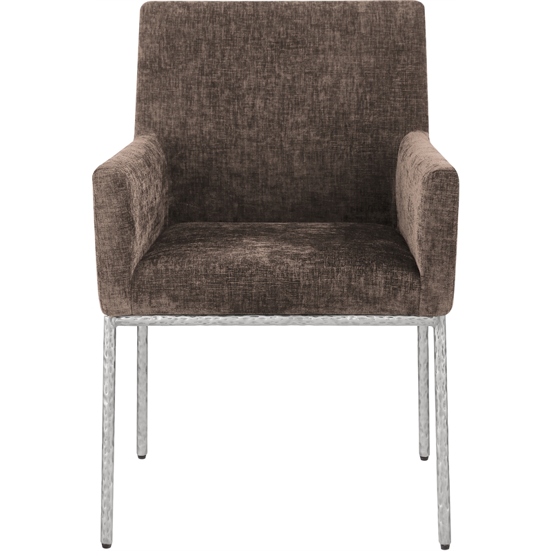 Meridian Furniture Reeves Brown Chenille Fabric Dining Chair (Set of 2)