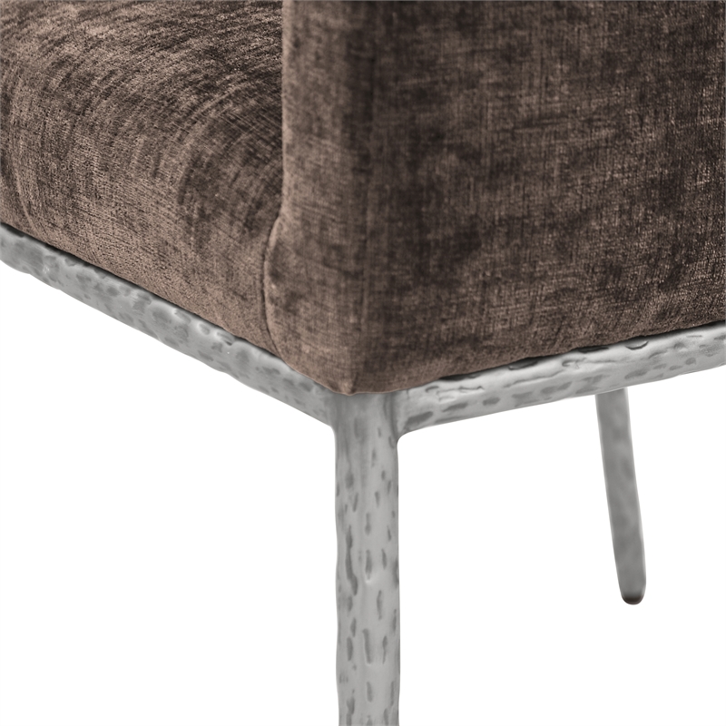 Meridian Furniture Reeves Brown Chenille Fabric Dining Chair (Set of 2)