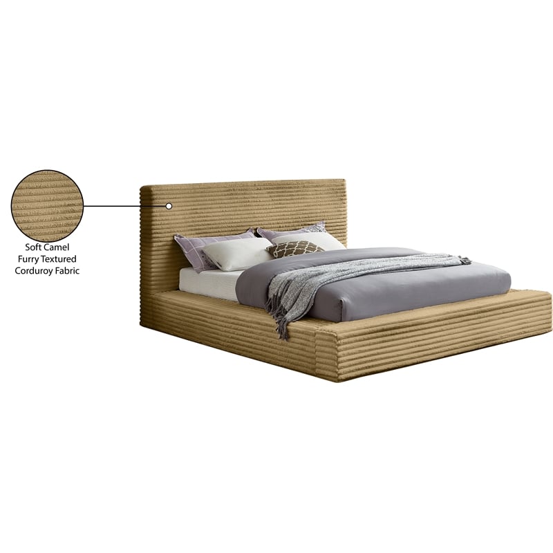 Meridian Furniture Dexter Camel Corduroy King Bed