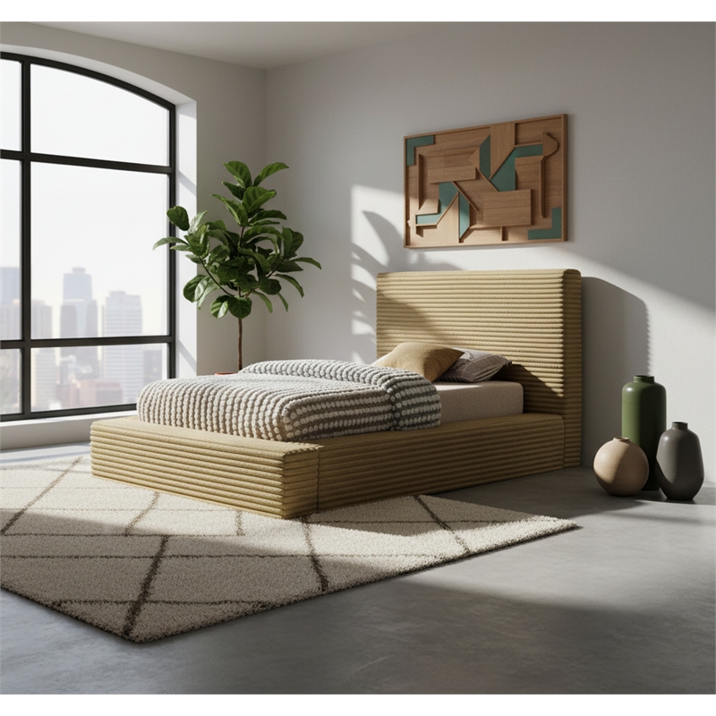 Meridian Furniture Dexter Camel Corduroy Twin Bed