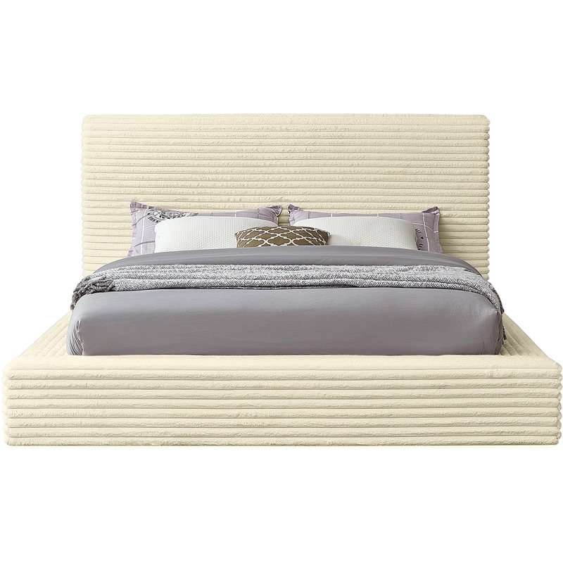 Meridian Furniture Dexter Cream Corduroy King Bed